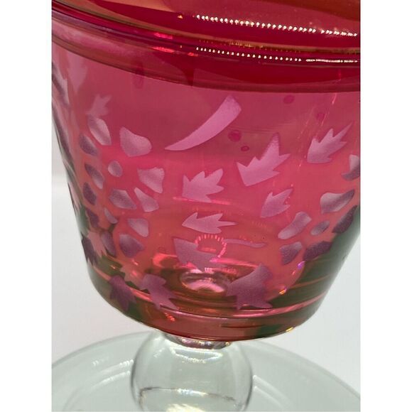 VTG Paden City Glass 10” Ruby Red Flash Glass Compote Apothecary Jar Candy Dish - Picture 8 of 9